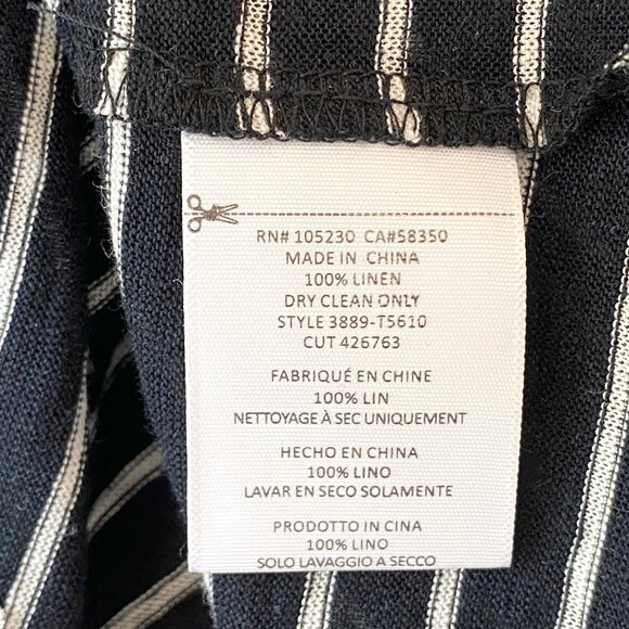 Joie Womens Linen Cap Sleeve Striped Top Size XS Navy White Nautical Curived Hem - Picture 5 of 7